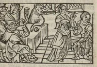 Picture 39 of 43 from Le mirouer du regime et gouvernement du corps & de lame : compose par le saige Caton senateur romain : auquel est comprins deux cens & ung commandement : soubz lesquelz sont comprinses plusieurs exemples aornees de plusieurs figures. (1543), leaf 228