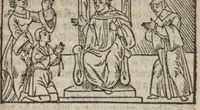 An illustration from Le mirouer du regime et gouvernement du corps & de lame : compose par le saige Caton senateur romain : auquel est comprins deux cens & ung commandement : soubz lesquelz sont comprinses plusieurs exemples aornees de plusieurs figures. (1543)