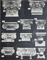 An illustration from A. Auberlet: Stone carving, Wood, Marble Interior and Exterior Stone and Cardboard-Plaster for Artistic Ornamentation, such as Castles, Churches, Hotels, Houses, Public Monuments. Projects, Models and Drawings of all styles. Export to France and Abroad. (1890)