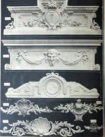 An illustration from A. Auberlet: Stone carving, Wood, Marble Interior and Exterior Stone and Cardboard-Plaster for Artistic Ornamentation, such as Castles, Churches, Hotels, Houses, Public Monuments. Projects, Models and Drawings of all styles. Export to France and Abroad. (1890)