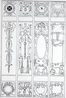 An illustration from A few suggestions for ornamental decoration : a collection of designs & colour schemes for painters' and decorators' work / compiled by F. Scott Mitchell. (1908)
