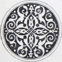 An illustration from A few suggestions for ornamental decoration : a collection of designs & colour schemes for painters' and decorators' work / compiled by F. Scott Mitchell. (1908)