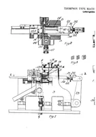 An illustration from Austrian Patent 50,876, Thompson Type Machine Company, Letterngiessmaschine (1908)