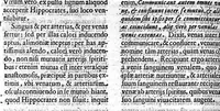An illustration from Commentarius in Hippocratis Coi, libellum De alimento, in quo multiplici didascalia variae controversiae in utramque partem disputantur, et argumentorum funibus, authorumque secribus Satyro cornua ligantur, confriguntur. Opus in quatuor sectiones divisum quarum priores duae in hoc volumine continentur... (1635)