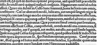 An illustration from Aurelii Cornelii Celsi, De arte medica libri octo, multis in locis iam emendatiores longe, quam unquam antea, editi. Gulielmi Pantini Tiletani... amplissimi atque eruditissimi in duos quidem priores libros commentarii, & in reliquos annotationes breviores (1552)