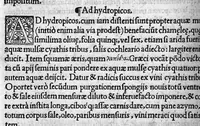 An illustration from Scribonii Largi de Compositionibus medicamentorum Liber unus, antehac nusquam excusus : Joanne Ruellio, doctore medico castigatore. (1528)