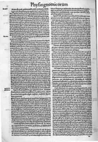 An illustration from Parva naturalia Augustini Niphi medices philosophi Suessani, videlicet Physiognomicorum libri tres, De animalium motu lib. unus, De longitudine & brevitate vitae lib. unus, De juventute & senectute lib. unus, De respiratione lib. unus, De morte & vita lib. unus, De memoria & reminiscentia lib. unus, De somno & vigilia lib. unus, De insomniis lib. unus, De divinatione naturali, artificiosa, et de prophetia lib. unus. Omnia post primas editiones nunc primum emendatiora in lucem prodeunt (1550)