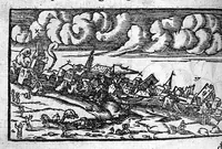 An illustration from Prodigiorum ac ostentorum chronicon, quae, praeter naturae ordinem, et in superioribus et his inferioribus mundi regionibus, ab exordio mundi usque ad haec nostra tempora acciderunt... conscriptum per Conradum Lycosthenem,... (1557)