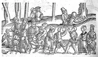 An illustration from Prodigiorum ac ostentorum chronicon, quae, praeter naturae ordinem, et in superioribus et his inferioribus mundi regionibus, ab exordio mundi usque ad haec nostra tempora acciderunt... conscriptum per Conradum Lycosthenem,... (1557)