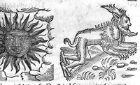 An illustration from Prodigiorum ac ostentorum chronicon, quae, praeter naturae ordinem, et in superioribus et his inferioribus mundi regionibus, ab exordio mundi usque ad haec nostra tempora acciderunt... conscriptum per Conradum Lycosthenem,... (1557)