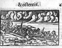 An illustration from Prodigiorum ac ostentorum chronicon, quae, praeter naturae ordinem, et in superioribus et his inferioribus mundi regionibus, ab exordio mundi usque ad haec nostra tempora acciderunt... conscriptum per Conradum Lycosthenem,... (1557)