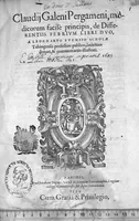 Picture 1 of 3 from ...De differentiis febrium libri duo, a Leonharto Fuchsio... (1554), leaf 0