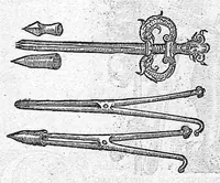 An illustration from Les Oeuvres d'Ambroise Paré,... divisées en vingt huict livres avec les figures et portraicts, tant de l'anatomie que des instruments de chirurgie, et de plusieurs monstres, reveuës et augmentées par l'autheur. Quatriesme Edition. (1585)