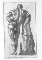 Picture 22 of 29 from Anatomia per uso et intelligenza del disegno ricercata non solo su gl'ossi, e muscoli del corpo humano : ma dimostrata ancora su le statue antiche più insigni di Roma : delineata in più tavole con tutte le figure in varie faccie, e vedute / per istudio della Regia Academia de Francia pittura e scultura sollo la direzzione di Carlo Errard gia direttore di essa in Roma ; preparata su'i cadaveri dal dottor Bernardino Genga ... ; con le spiegazioni et indice del sigr. canonico Gio. Maria Lancisi ... (1691), leaf 41