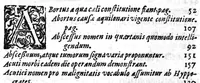 An illustration from Hyppocratis epidemialium observationum pars prima. : Quatuor contenta languentibus. In qua ne dum praxis methodica, cum auxiliis legitur, sed etiam multa quaestiones, philosophis, ac medicis utilissime, proponuntur. Marii Zuccari philosophi ac medici Neapolitani ... (1621)
