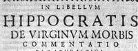 An illustration from In libellum Hippocratis de virginum morbis commentatio paraphrastica. Ubi de morbis capitis et aliis qui prodeunt ex intercepto, imminuto, depravato, et adaucto circulari motu sanguinis; ac eorum curatione; idque expositione continua difficillimorum contextuum ex variis Hippocratis libris. Auctore M. Claudio Tardy Doctore medico Parisiensi (1648)