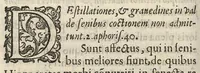 An illustration from Hippocratis Prognosticum : in quo omnes diuini viri, tàm genuinae sanctae et magnae tabellae, quàm spurie, apocryphe, et tabellae paruae sententiae continentur ordine secundum locos dispositae, et brevibus annotationibus illustratae à Doctore Il defonso Lopi Pinciano, Cesarae Maiestatis Medico (1596)