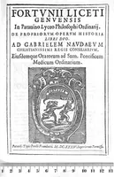 An illustration from Fortunii Liceti,... de Propriorum operum historia libri duo... (1634)