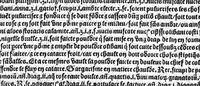 An illustration from Le tresor des pouvres selon maistre Arnoult de Villenove : maistre Gerard de Solo et plusieurs aultres docteurs en medecine de Montpellier (1518)
