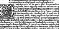 An illustration from Le tresor des pouvres selon maistre Arnoult de Villenove : maistre Gerard de Solo et plusieurs aultres docteurs en medecine de Montpellier (1518)