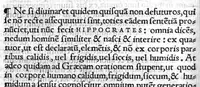 An illustration from Hippocratis,... de Natura humana libellus... una cum Claudii Galeni commentario, Hermanno Cruserio,... interprete (1531)
