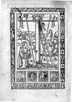 Picture 1 of 29 from Guaiacum. L’experience et approbation Ulrich de Huten notable chevalier. Touchant la medecine du boys dict Guaiacum. Pour circonvenir et dechasser la maladie indeuement appelle francoyse Aincois par gens de meilleur jugement est dicte et appelle la maladie de Neaples, traduicte et interpretee par maistre Jehan Cheradame, Hypocrates estudiant en la faculte et art de medecine, (1520), leaf 1