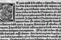 An illustration from Guaiacum. L’experience et approbation Ulrich de Huten notable chevalier. Touchant la medecine du boys dict Guaiacum. Pour circonvenir et dechasser la maladie indeuement appelle francoyse Aincois par gens de meilleur jugement est dicte et appelle la maladie de Neaples, traduicte et interpretee par maistre Jehan Cheradame, Hypocrates estudiant en la faculte et art de medecine, (1520)