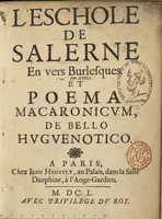 Picture 1 of 3 from L'Eschole de Salerne en vers burlesques (1650), leaf 0