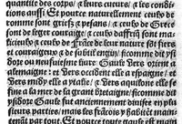 An illustration from Le proprietaire des choses tresutille et proffitable aux corps humain, avec aucunes additions nouvellement adjoustees cest assavoir : les vertus et proprietez des eaues artificielles et des herbes. Les nativitez des hommes et des femmes selon les douze signes. Et plusieurs receptes contre aulcunes maladies. Item ung remede tresutille contre fievre pestilentieuse et aultre maniere d’epydimie, approuvee par plusieurs docteurs en medecine (1528)