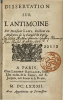An illustration from Dissertation sur l'antimoine... (1682)