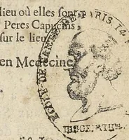 An illustration from Nouveau traité des eaux minerales de Forges, où l'on fait voir dans les nouveaux principes de physique & de medecine, quelle est la nature de ces eaux...suivie d'une lettre de Me Barthelemy Linand...à M** le 15 octobre 1696... (1697)