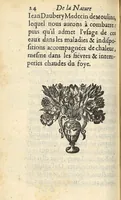 An illustration from De la nature des bains de Bourbon et des abus qui se commettent à présent en la boisson de ces eaux... (1650)