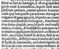An illustration from La chirurgie militaire, tresutile a touts Chirurgiens : pincipalement à ceuls qui vœulent suivir ung camp, en temps de guerre. Pareillement à touts aultres, en condition Pestilente, ou dysenterique. Composée par maistre Nicolas Goddin, docteur en medecine, en la ville d’Arras. Translatée de Latin en François, par maistre Jaques Blondel, chirurgien à Lille, (1553)