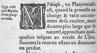 An illustration from Traité des maladies de l'oeil qui sont en nombre de cent treize, ausquelles il est suiect. Par Jacques Guillemeau, natif d’Orleans, chirurgien ordinaire du Roy, et juré à Paris ; A Monsieur Paré, Conseiller du Roy, son premier Chirurgien (1585)