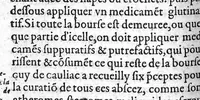 An illustration from La Chirurgie de Dominique Reulin Medecin de Bordeaux : fort utile et necessaire à tout homme exerçant cest art : comprise en cinq livres : le tout deduit par bon ordre, et facile methode. Avec deux Tables, l’une des Chapitres, l’autre des choses principales contenues en cest œuvre (1580)