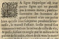 An illustration from Les Oeuvres...contenant la chiromence, physionomie, l'art de memoyre de Raymond Lulle ; traicté des divinations ; augures & songes...derniere edition, reveue,.. (1640)