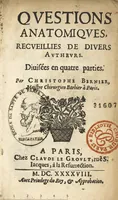 An illustration from Questions anatomiques, recueillies de divers autheurs, divisées en quatre parties (1648)