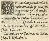 An illustration from Les merveilles des bains d'Ax en Savoye (1623)