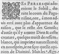 An illustration from Trois discours philosophiques. De la comparaison de l'homme avec le monde. Du principe de la génération de l'homme. De l'humeur mélancolique (1603)