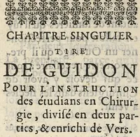 Picture 3 of 6 from L'anatomie de la teste et de ses parties [suivi de ] Chapitre singulier tiré de Guidon pour l'instruction des etudians en chirurgie, divisé en deux parties, et enrichi de vers (1689), leaf 102