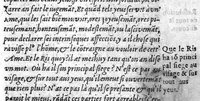 An illustration from Traité du ris, contenant son essance, ses causes, et mervelheus effais, curieusement recerchés, raisonnés et observés, par M. Laur. Joubert, Conseilier et Medecin ordinaire du Roy, et du Roy de Navarre, premier Docteur regeant, Chancelier et Juge de l’université an Medecine de Mompelier. Item la cause morale du Ris de Democrite, expliquee et temoignee par Hippocras. Plus un Dialogue sur la Cacographie Française, avec des Annotations sur l’orthographe de M. Joubert (1579)