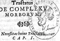 An illustration from Stephani Roderici Castrensis,... Tractatus de complexu morborum, studio et diligentia Valerii Nervii,... (1624)