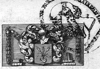 An illustration from Statuta Facultatis medicinae Parisiensis (1660)