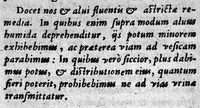 An illustration from Hippocratis Aphorismi Græce et Latine, ita digesti in ordinem, ut mutuo sese explicare, & ad morborum curationem singuli suo è loco prodire videantur, cum brevi expositione ex Galeni commentariis desumpta. Ejusd. Hippocr. Prænotionum libri tres, cum explicatione eodem ex fonte hausta. Per Joannem Butinum medicum. Insignores aliquot sententiae selectæ ex libris Aurelii Cornelii Celsi (1580)
