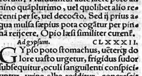 An illustration from Scribonii Largi,... de Compositione medicamentorum liber, jampridem Jo. Ruellii opera e tenebris erutus... Antonii Benivenii libellus de abditis... ac mirandis morborum et sanationum causis. Polybus de salubri victus ratione privatorum, Guinterio Joanne Andernaco interprete (1529)