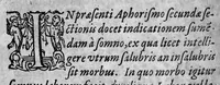 An illustration from Philothei medici praestantissimi commentaria in aphorismos Hippocratis nunc primum e graeco in latinum sermonem conversa, Ludovico Corado Mantuano interprete (1581)