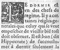 An illustration from Discours de la conservation de la veue , des maladies melancholiques, des catarrhes, et de la vieillesse. Composez par M. André du Laurens, Medecin ordinaire du Roy, et Professeur de sa Majesté en l’Université de Medecine à Montpellier. reveuz de nouveau et augmentez de plusieurs chapitres, (1597)