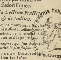 An illustration from Traité chimique de la veritable connoissance des fievres continues, pourprées, et pestilentes. Et des moyens de les guerir & de s'en preserver, tant par les acides que par les sudorifiques... (1683)