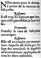 An illustration from Questionere des tumeurs contre nature, necessaire à ceux qui veulent parvenir à la cognoissance de cette partie de chyrurgie. Contenant les causes, signes & curation en general. Fait par Tanequin Guilhemet Chyrurgien du Roy de Navarre et maistre en ladite faculté en la Cité de Nimes, (1579)
