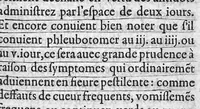 An illustration from Paradoxes de la cure de peste, par une methode succincte, contre l’opinion de ceux qui en ont escrit et pratiqué au passé, par Claude Fabri, Medecin et Astrophile, natif de Prelz en Argonne, demeurant à Dijon, (1568)